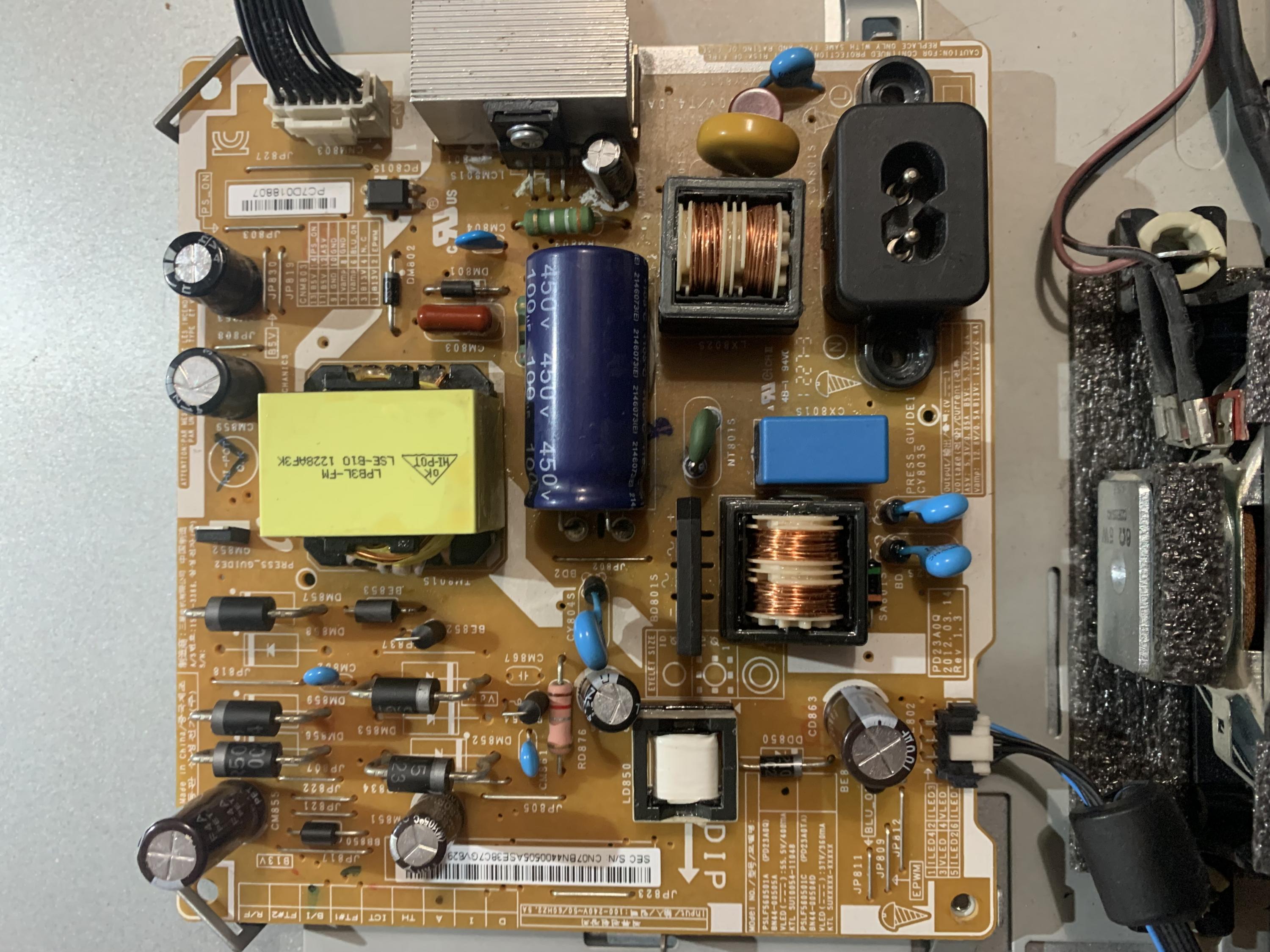 Samsung T22b300 power supply problem - Badcaps